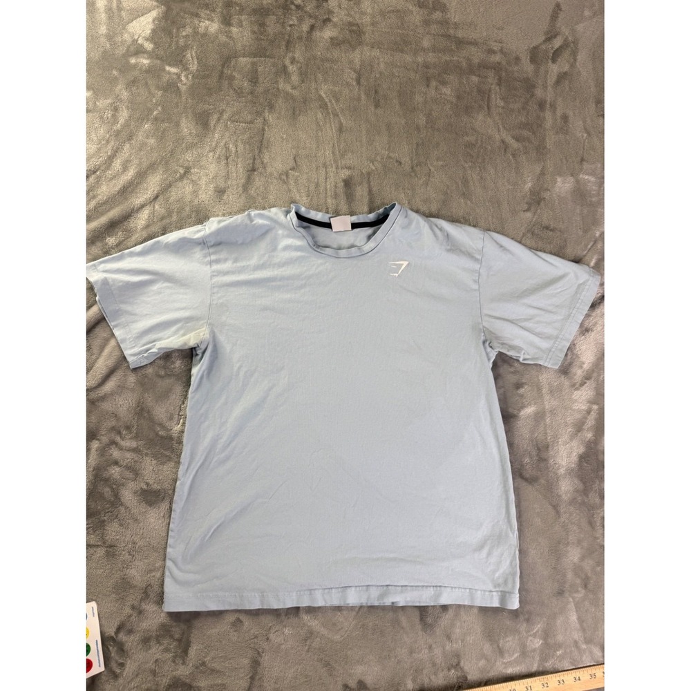 Gymshark T-Shirt Mens M Blue Crew Neck Short Sleeve